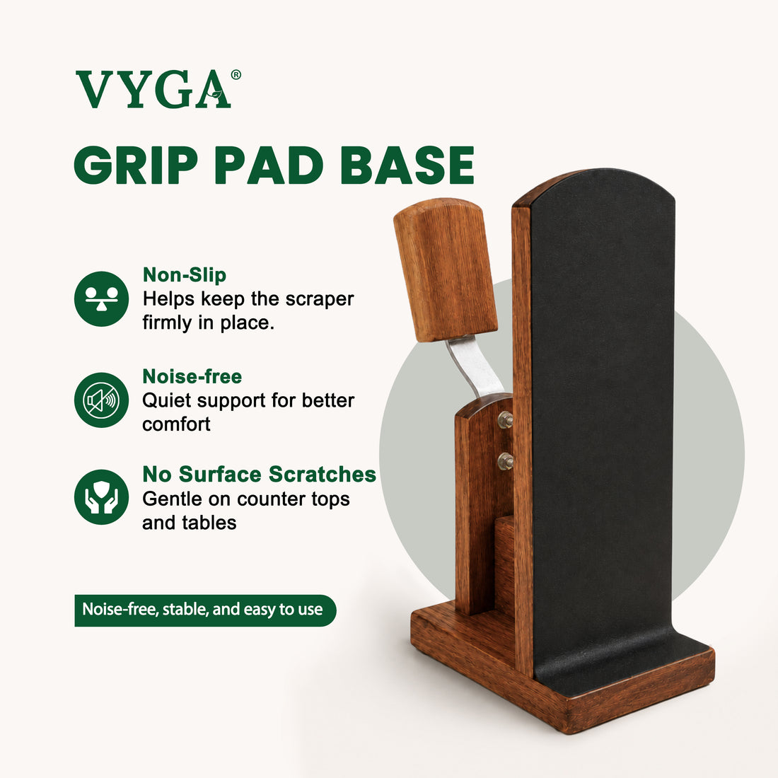 Vyga Bold Teak Wood Coconut Scraper