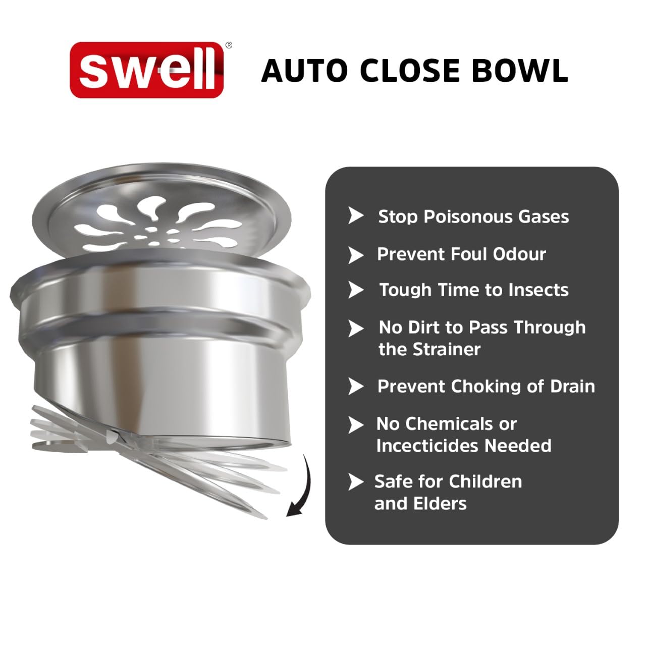 Swell Floor Drain PM 1003 | Satin Chrome