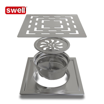 Swell Floor Drain PM 1003 | Satin Chrome