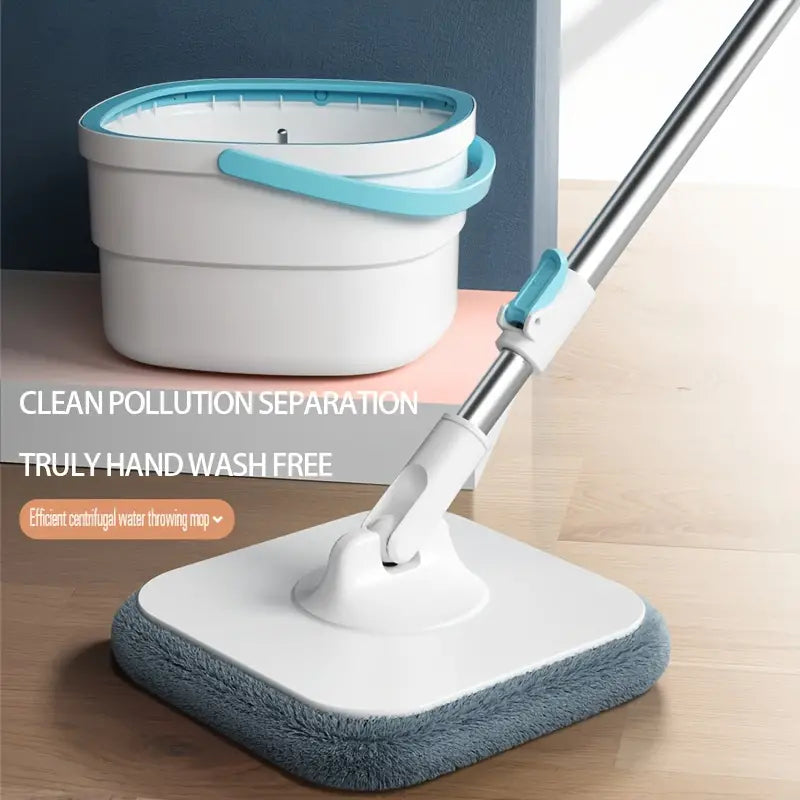 VYGA One Set Household Spin Mop & Bucket Set – Hands-Free Wash, Dust Mop, Sewage Separation, Dry & Wet Use for Hardwood Floors, Tiles, Marble, and More