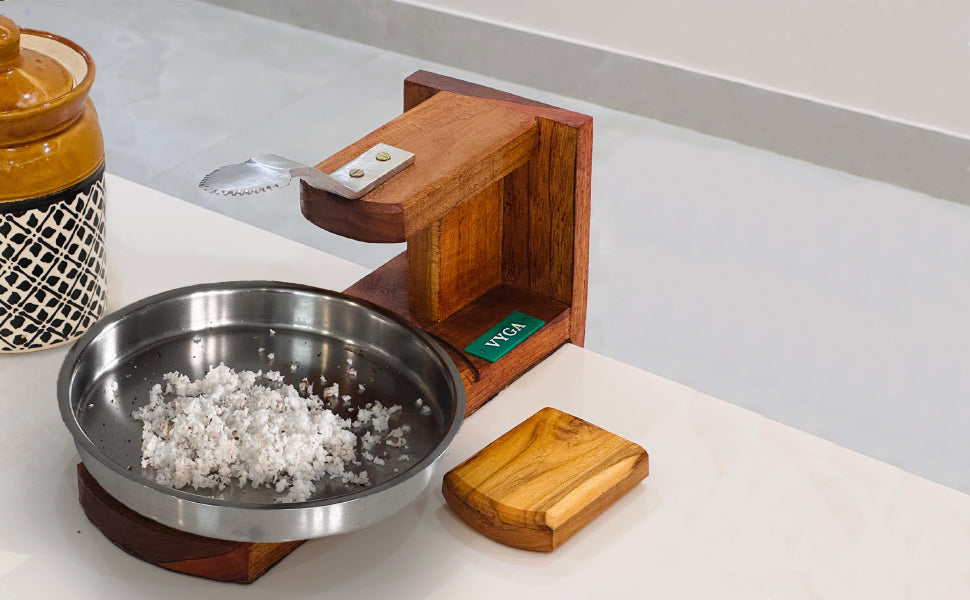 Vyga Bold Teak Wood Coconut Scraper
