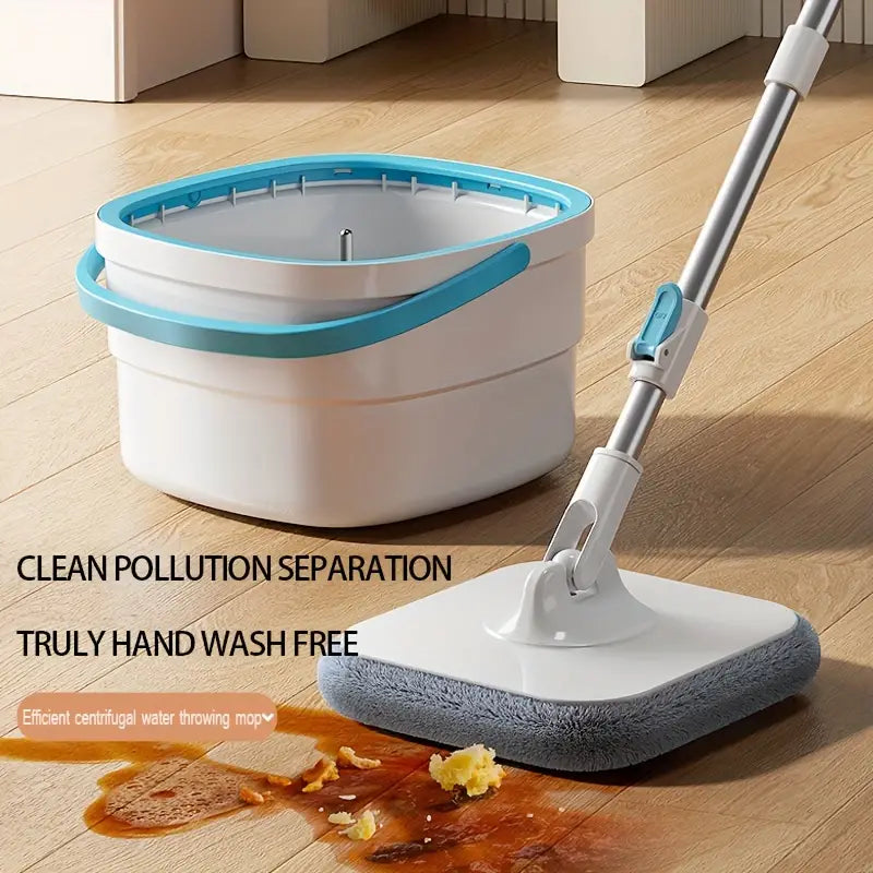 VYGA One Set Household Spin Mop & Bucket Set – Hands-Free Wash, Dust Mop, Sewage Separation, Dry & Wet Use for Hardwood Floors, Tiles, Marble, and More