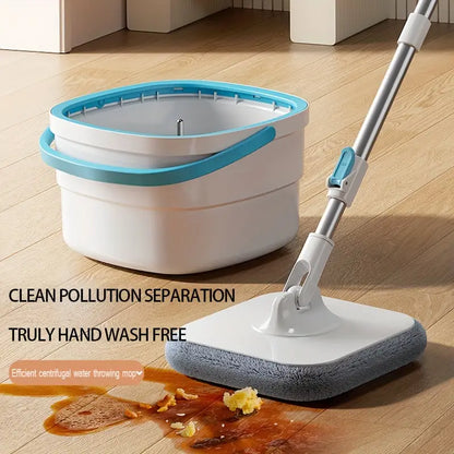 VYGA One Set Household Spin Mop & Bucket Set – Hands-Free Wash, Dust Mop, Sewage Separation, Dry & Wet Use for Hardwood Floors, Tiles, Marble, and More