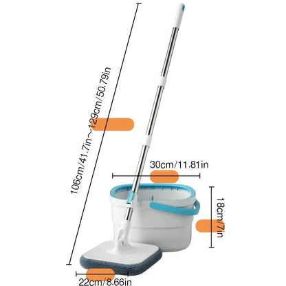 VYGA One Set Household Spin Mop & Bucket Set – Hands-Free Wash, Dust Mop, Sewage Separation, Dry & Wet Use for Hardwood Floors, Tiles, Marble, and More