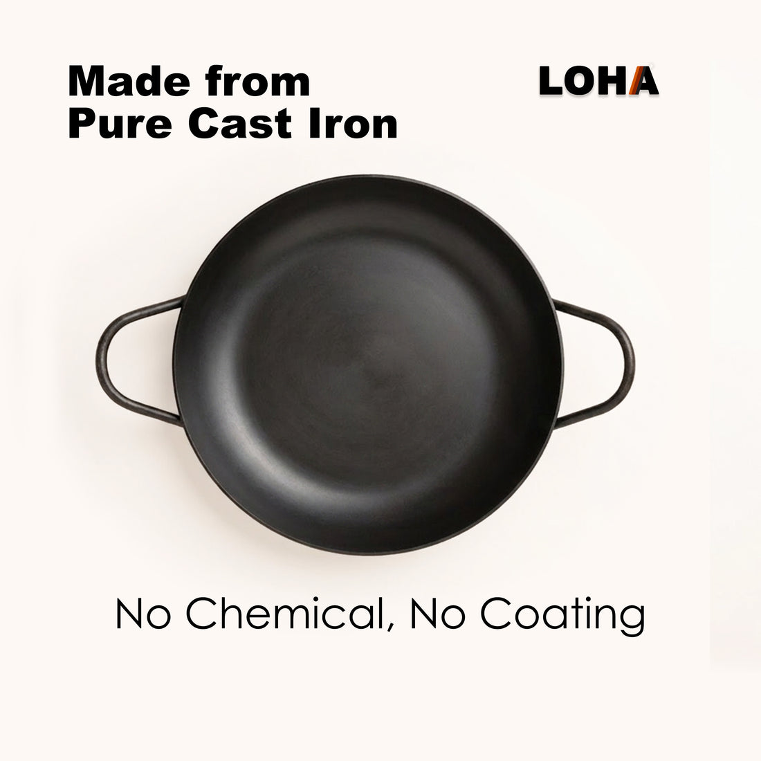 Loha Cast Iron Kadai | 10 Inch