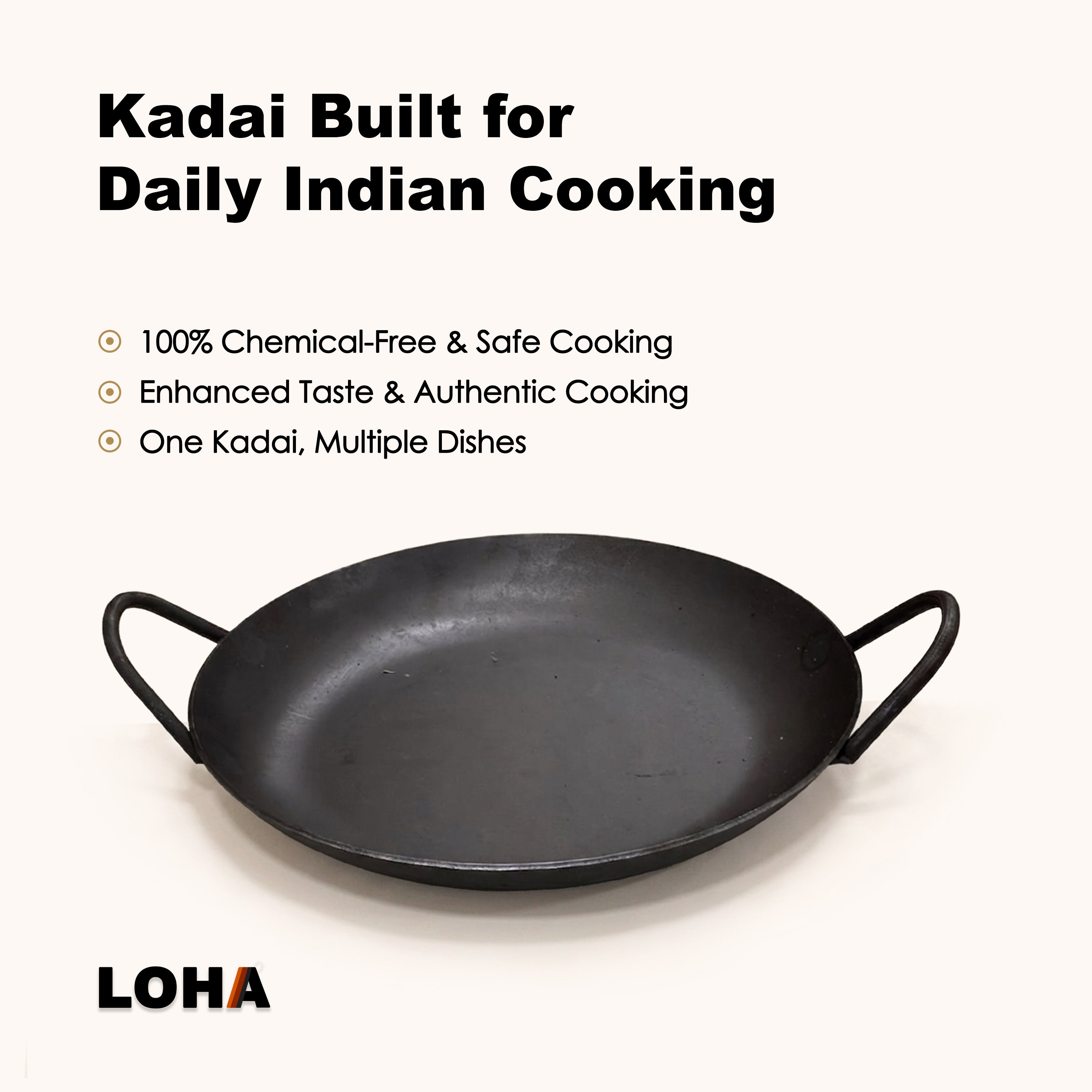 Loha Cast Iron Kadai | 10 Inch