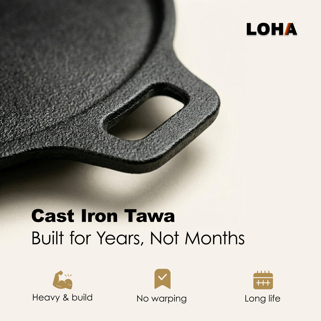 Loha Cast Iron Dosa Kallu | 10 Inch